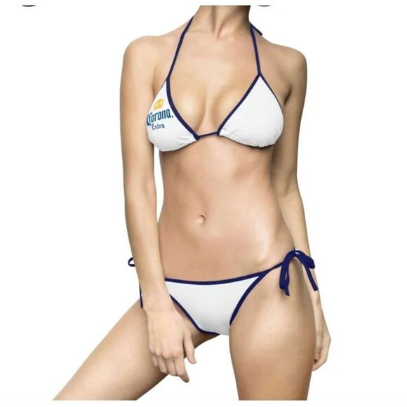Corona string bikini Y2K White with Logo XL - Picture 13 of 13